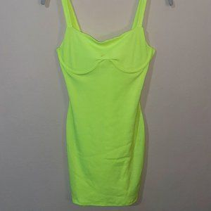 Windsor Neon Yellow Bodycon Dress - Size M